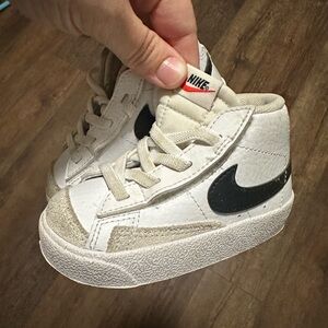 Nike Kids White and Black High-Top Sneakers